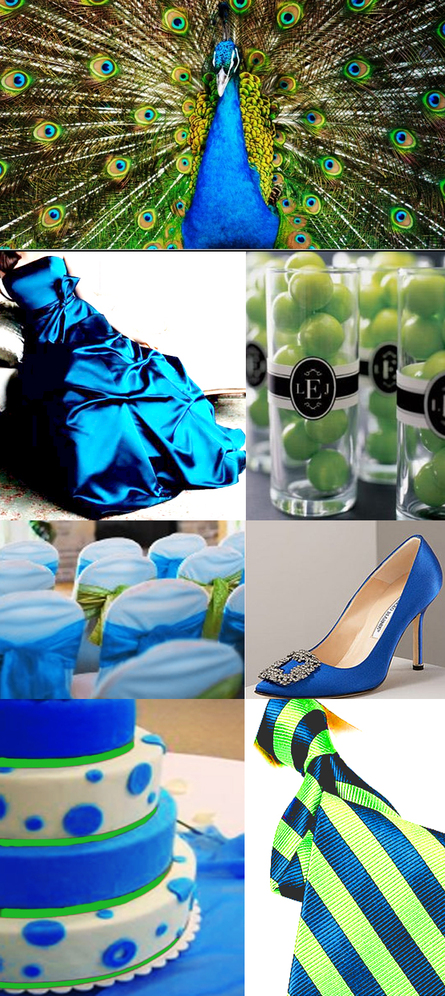 The Stately Peacock Inspires Wedding Colors of Vivid Blue and Green Style 